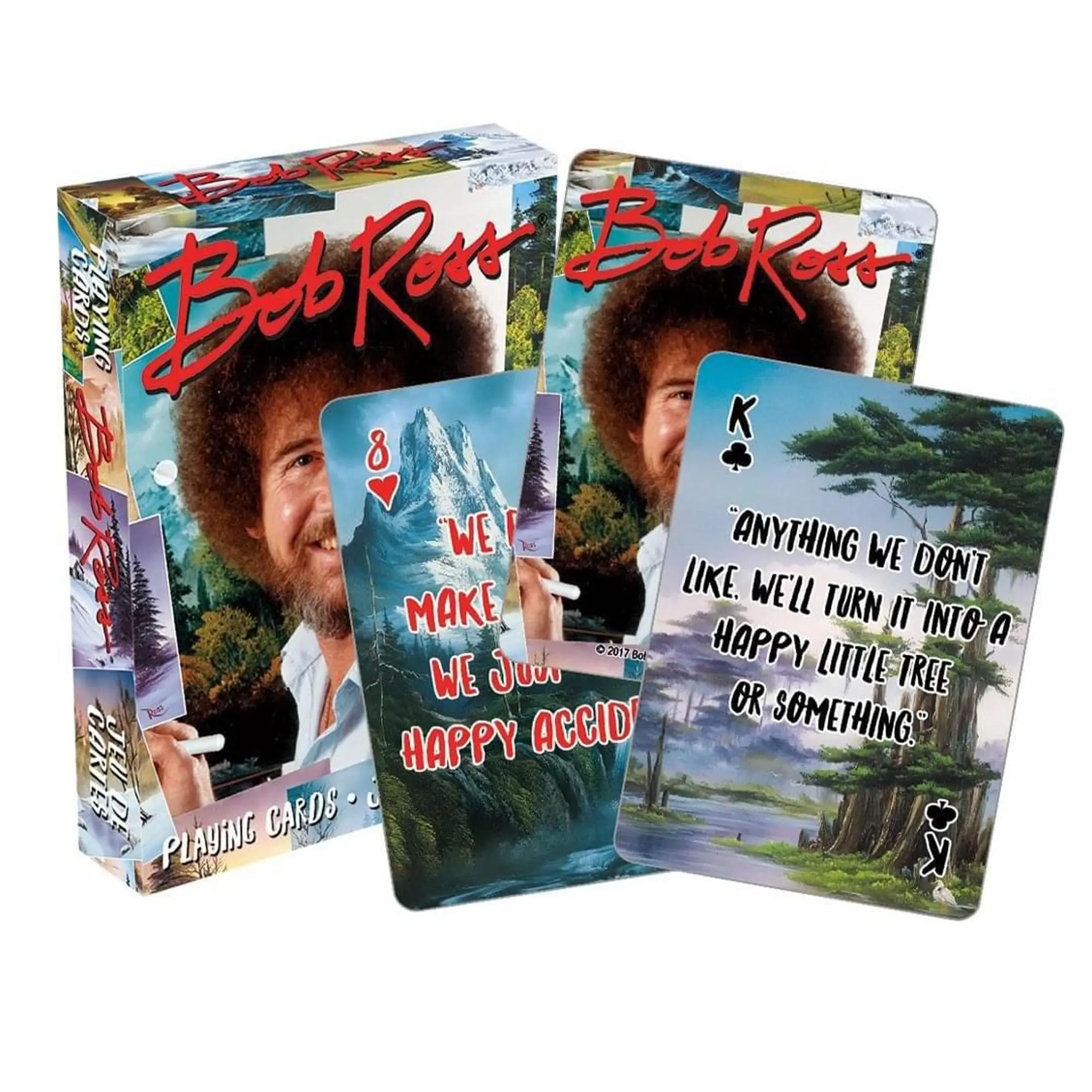 Bob Ross Quotes & Paintings Multi-Image Playing Cards - 52 Unique Paintings & Quotes, 2.5 x 3.5 Size Deck, Great Gift for Fans, 52 Unique Bob Ross Paintings And Quotes