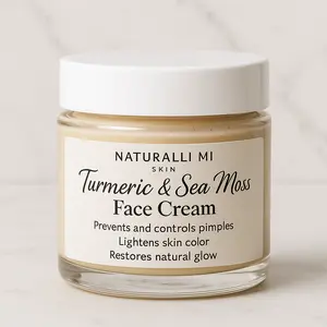 Turmeric & Sea Moss Face Cream - Nourishing Moisturizer with Sea Moss, Jojoba Oil & Turmeric for Skin Repair and Radiant Skincare