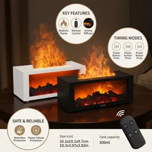 Smart USB-Powered 2-in-1 Fireplace Heater & Humidifier|Remote Control with 7-Color Realistic Flame Effects & Auto Timer|Essential Oil Diffuser for Bedroom/Office/Home|Compact, Safe Low Voltage, No Tank for 10㎡ Spaces|#SmartHome#CozyLiving#TikTokMadeMeBu