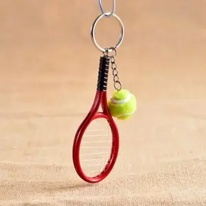Tennis Racket Design Keychain, Tennis Racket Keychain for Car Keys, Car Interior Decoration Accessories for Men & Women