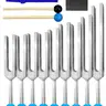 9 Piece Solfeggio Tuning Fork Set (silver Color), Sound Healing, Dna Repair, Mind Body Therapy, Vibrations 174hz-963hz