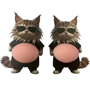 3D Dog and Cat Belly Soft Gel Anti-Collision Pad, Decorative Stress Relief Sticker, Silicone Cushion for Car Door and Wall, Multifunctional Gift, Car Accessories