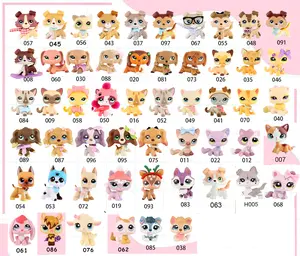 Pet Shop Collectible Shorthair Cat Animal Action Figures Bobble Head Collie Great Dane Cocker Spaniel Dachshund Dog Play Pack