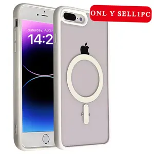 For iPhone Magnetic Case For iPhone 7 8 SE2 SE3 7Plus 8Plus Hard Acrylic Clear Cove Phone Protector Cover