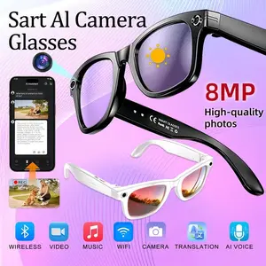 HD 800w AI smart glasses with camera, AI translation, video recording, photo taking, and image viewing