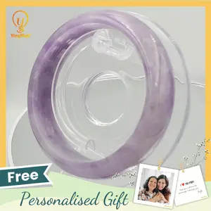 YingMart 48–72mm Jadeite Jade Purple Bangle Bracelets Mens Grandma Mother Sister Gift for Her Personalized Feng Shui Jewelry Burmese