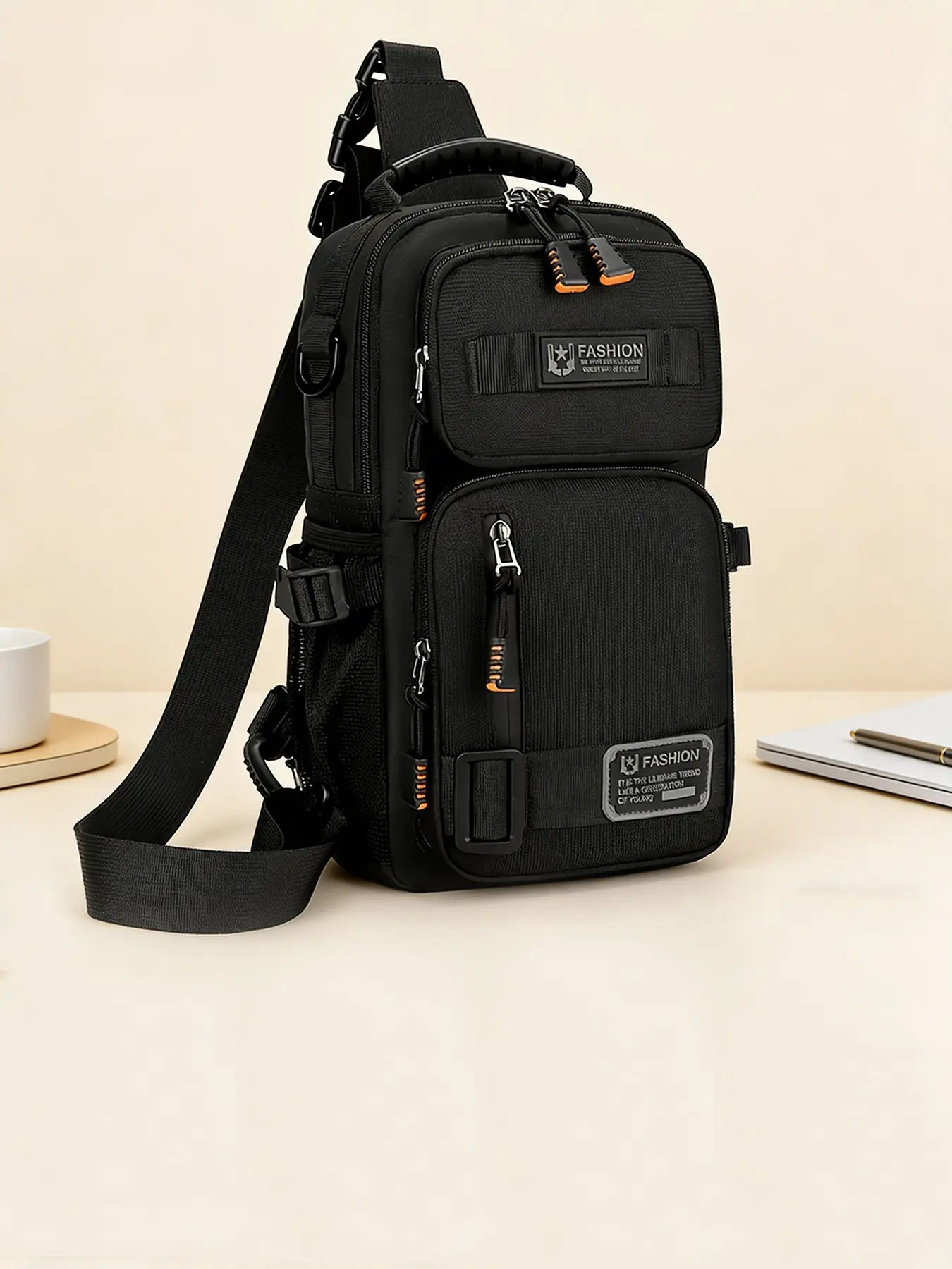 Men's Multifunctional Chest Bag, Lightweight Sports Adjustable Crossbody Bag, Supports Phone & Travel Storage, Fashion Tactical Style, Daily & Outdoor Use Zipper Bum Bag Belt Bag, Adjustable Vest Bag, Fashionable Bag