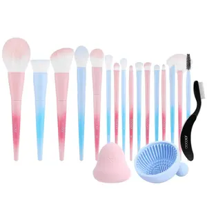Makeup Brushes 16Pcs Fantasy Makeup Brushes Set with Makeup Bag and Makeup Sponge and Brush Cleaning Pad and Foldable Eyelash Comb Separator Tool docolor docolor