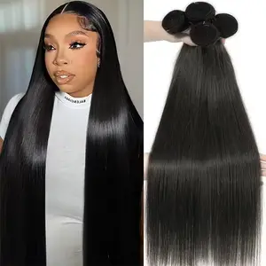 【Rovess Hair】Body Wave Bundles Human Hair 12-30Inch 14A Human Hair Bundles 100% Unprocessed Brazilian Virgin Hair Quick Weave Deals 4 Bundles Human Hair Natural Black Color (1 3 4 Bundles)