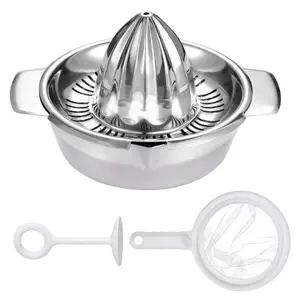 Stainless Steel Lemon Squeezer,Juicer with Bowl Container for Oranges Lemons Fruit Home Made Juice in Kitchen - Home Improvement.