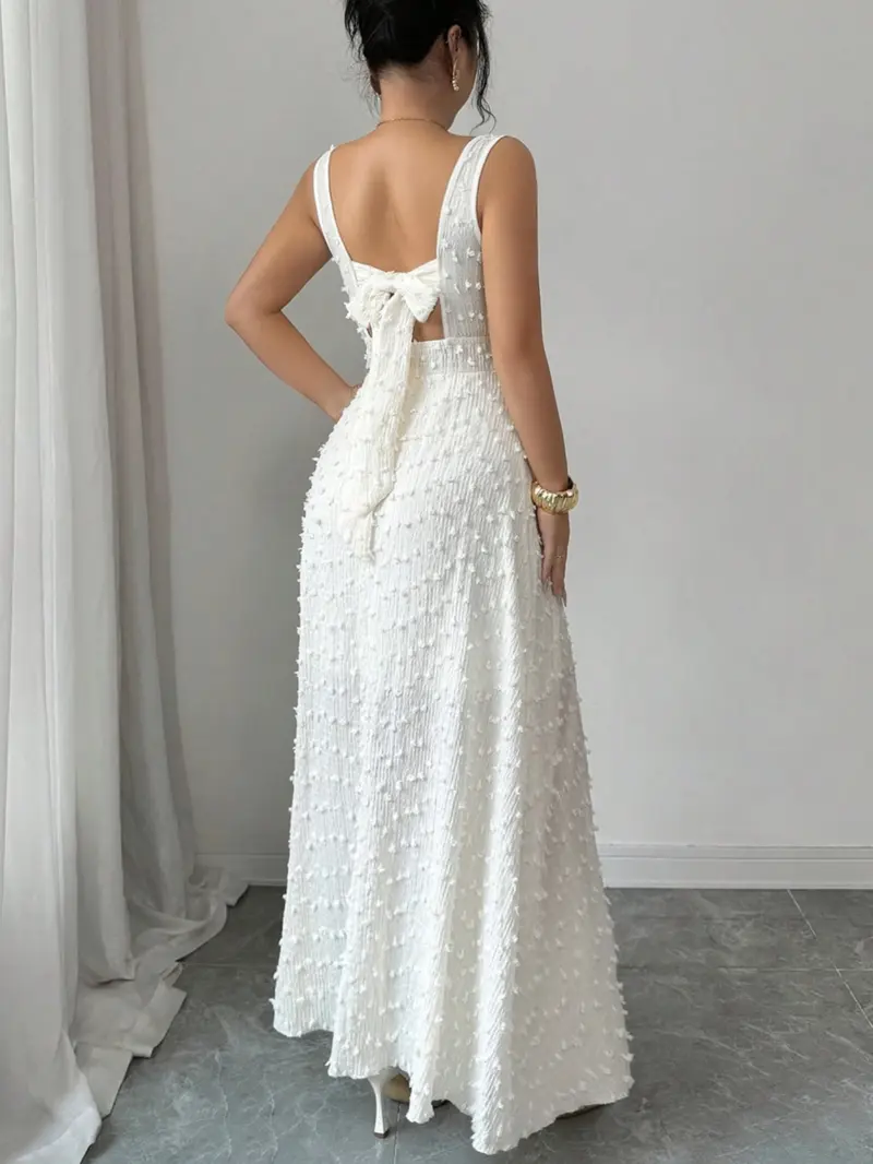backless dress white - TikTok Shop