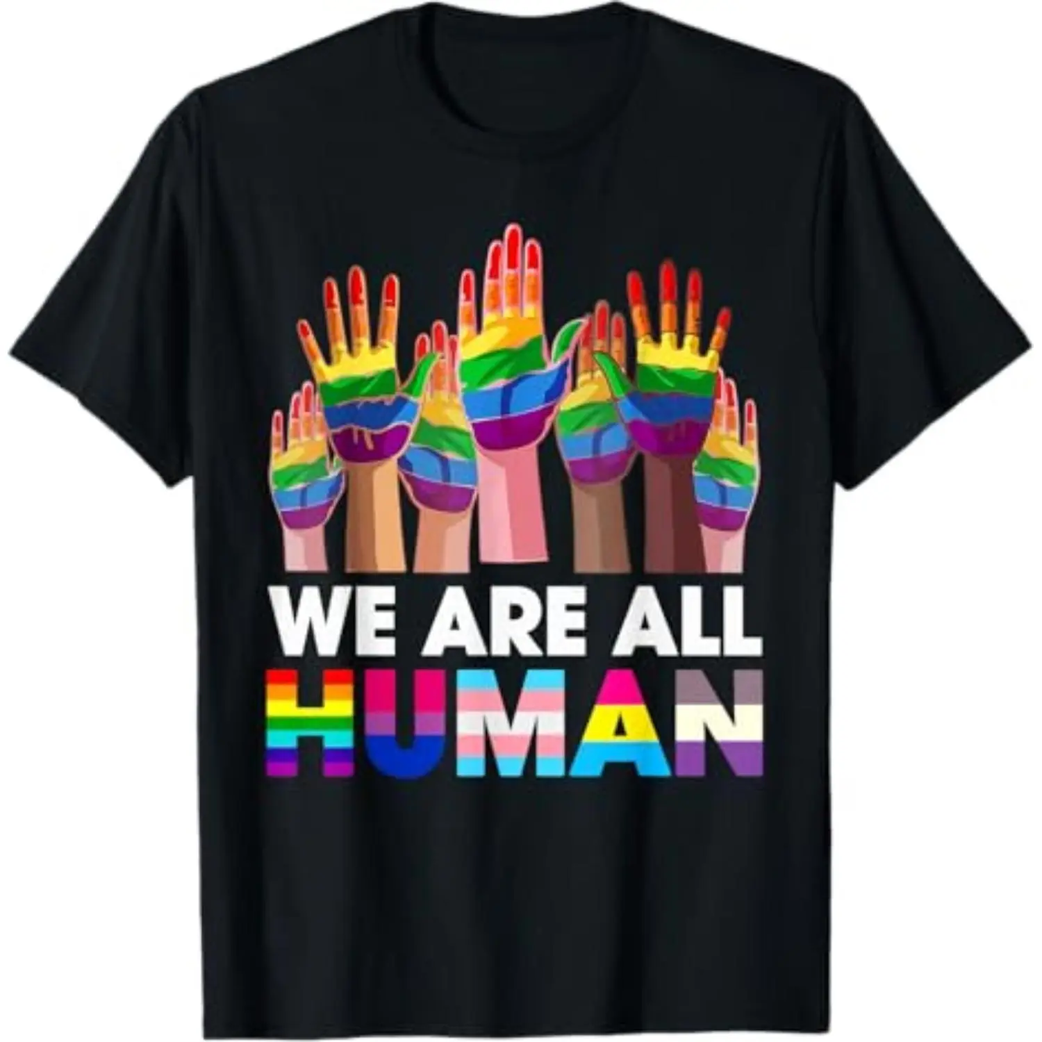 Summer t Shirts Rainbow LGBT LGBTQ Transgender Gay Pride We Are All Human T-Shirt