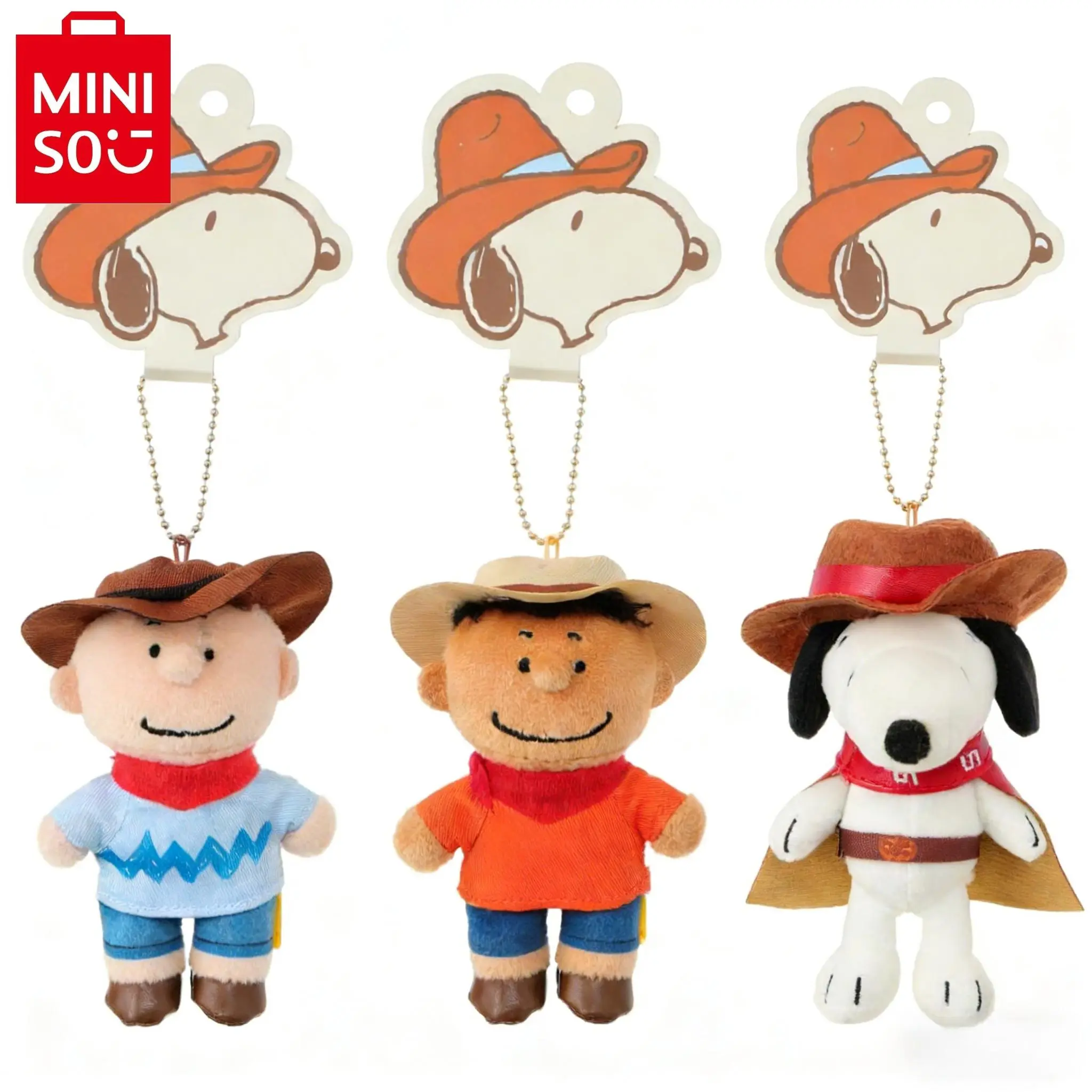 Snoopy Western Cowboy Series Plush Keychain - Cute Plush Bag Charms, Doll Toys, Perfect Gifts  for Girls