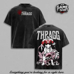 Thragg Invincible Viltrumite King Graphic Tee | Vintage Washed Oversized Heavyweight T Shirt | Dark Villain Comic Streetwear Shirt | Large Back Print Graphic Tee | Heavy Cotton Unisex | Gym Pump Cover Gamer Outfit | Gift For Invincible Fans