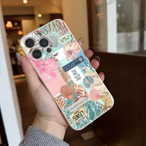 Sea Star Summer Love Pattern, Anti Drop and Anti Slip TPU Full Cover Lens Phone Case, Suitable for iPhone 17, 16, 15, 14, 13, 12, 11 XS X and other series models, Can be given as a gift to friends or family