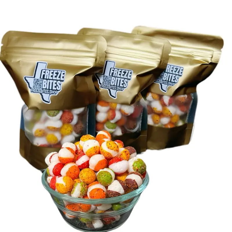 Tajin Rainbow Blasters 3pk, Freeze-dried Spicy Mexican Flavored Candy Snack Pack | Resealable 2oz Treat Bags