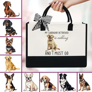 Personalized Dog Lovers Tote Bag - Premium Quality Canvas 13oz Tote Bag with Inner Zipper Pocket & Secure Closure for Dog Lovers Christmas Gift Idea VTM-3528-LTH