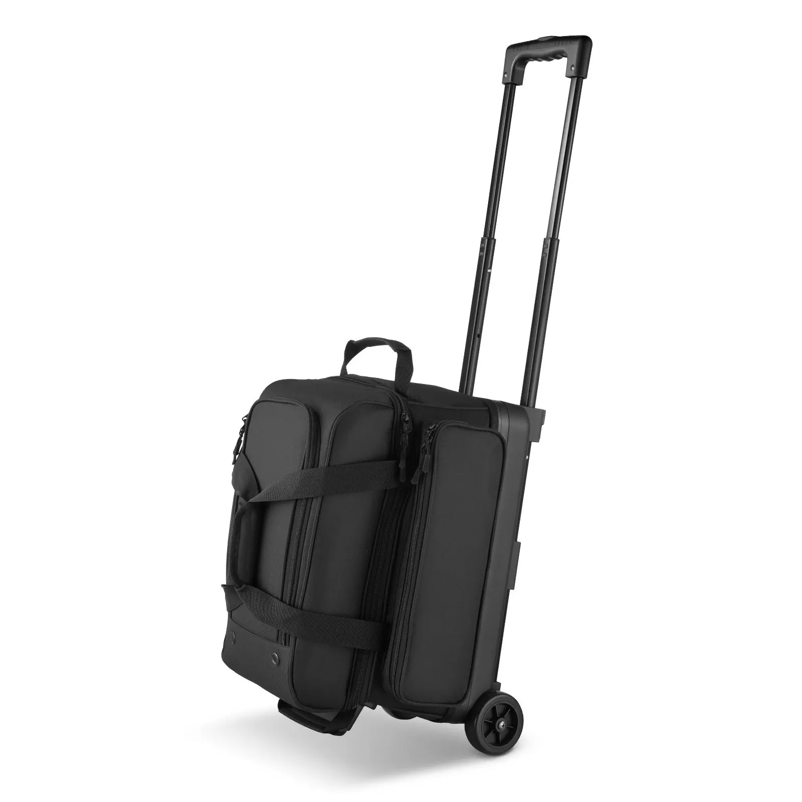 2 Ball Bowling Bag With Wheels, Double Roller Bowling Bag With Shoe Compartment, Durable Travel Case For Bowling Gear, Padded Ball Compartment, Separate Shoes Pocket, Lightweight Yet Sturdy, Heavy Duty Zippers, Ideal For Travel