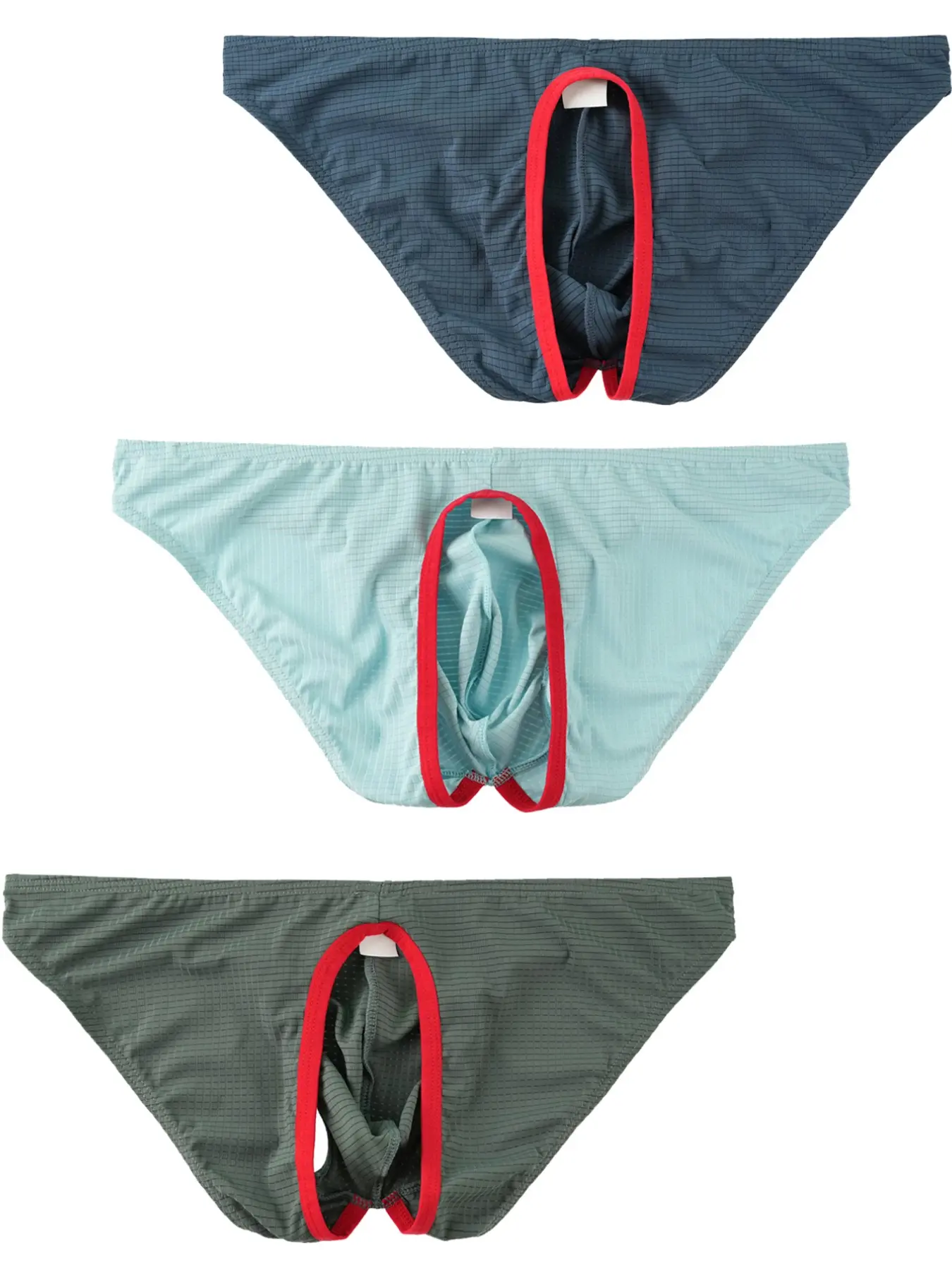 Men's 3-Pack Ultra-Thin Mesh Breathable Semi-Transparent Triangle Briefs, Slim-Fit Low Waist Comfort Elastic Fashion Shorts, Soft Breathable Briefs, Breathable Soft Underwear, Elasticity Design Underwear