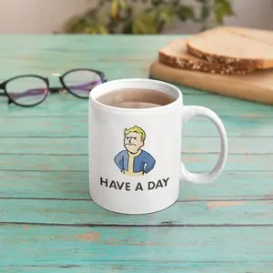 Vault Boy Have a Day, 15oz mug, Fallout4, Nuka Cola  mug gift for her/ him