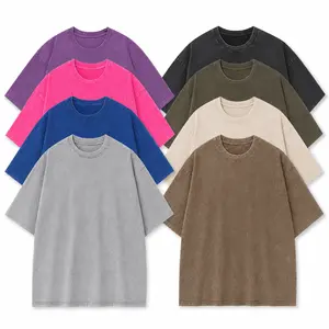 Vintage Washed Oversized Black T-Shirt for Men & Women, Unisex Acid Wash Streetwear Tee, Loose Fit Short Sleeve Cotton Top