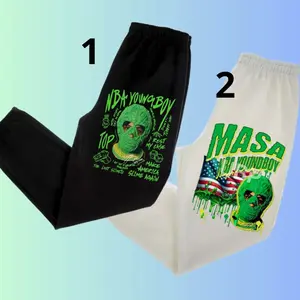 Never BA YB0y Inspired Sweatpants Unisex – Hip Hop Rapper Graphic Jogger Pants, Streetwear Casual Pants for Fans L