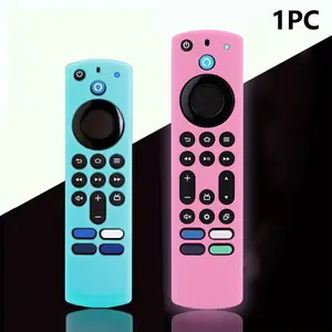 Silicone Remote Case Glow in The Dark for Alexa Voice Remote, Fire TV Stick 4K/Insignia/Pioneer/Omni (QLED) Series with Lanyard, Lightweight Anti-Slip Shockproof