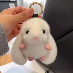 Cute Faux Mink Fur Bunny Pendant Plush Pendant Car Keychain Pendant Plush Doll Bag Charm