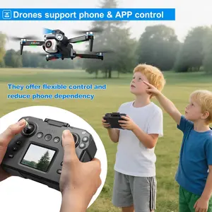 Drone With Screen On Controller With Camera  For Beginners And Kids,Wifi Fpv,Sd Storage,Foldable,3d Flips,One Key Take Off/Land,Headless Mode,Led Lights,Avoidance,Waypoints Fly,Sd Storage,Under 249g(2 Batteries)
