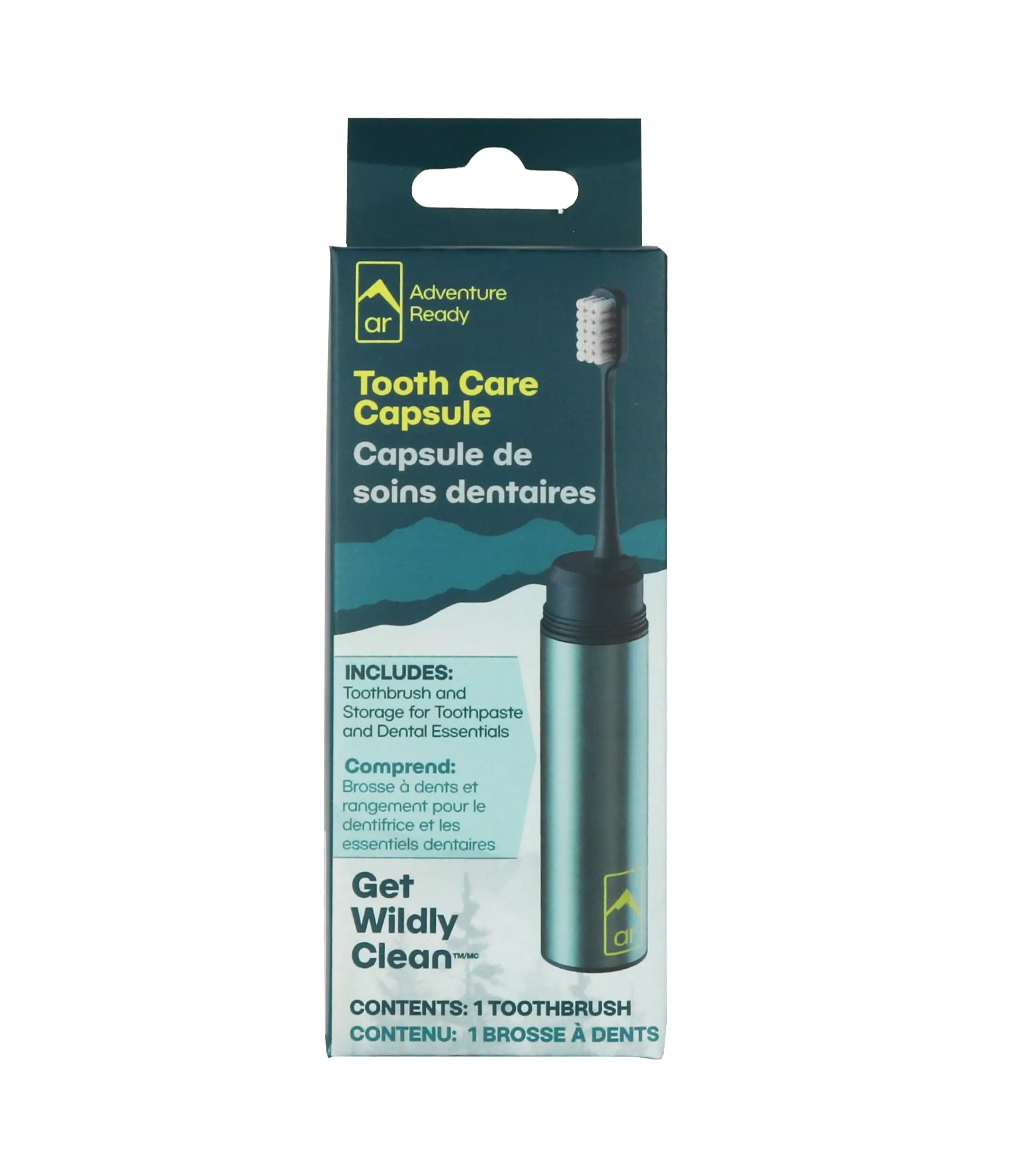 Adventure Ready Tooth Care Capsule - Lightweight and Compact Toothbrush for Hiking, Camping, and Travel - Oral