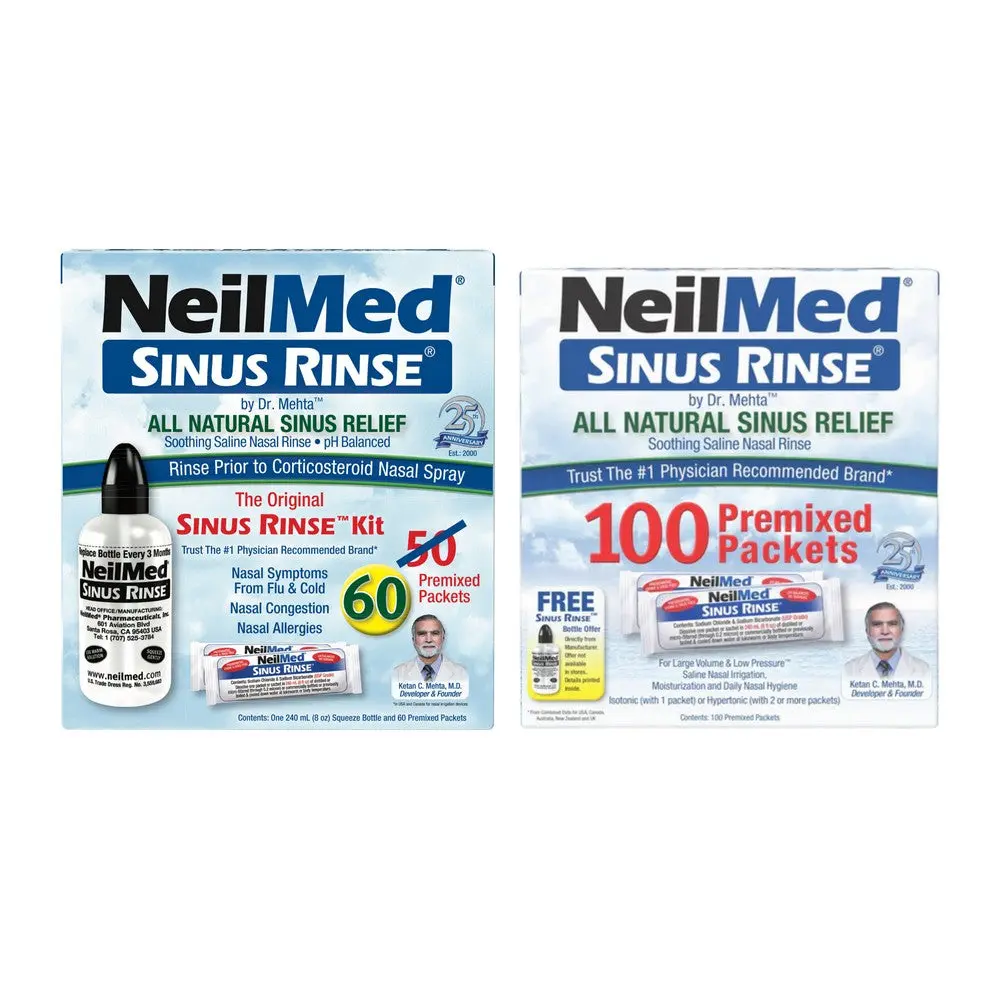 Sinus Rinse Kit & Sinus Rinse Regular Premixed Packets 100ct Sinus Rinse Kit & Sinus Rinse Regular Premixed Packets 100ct