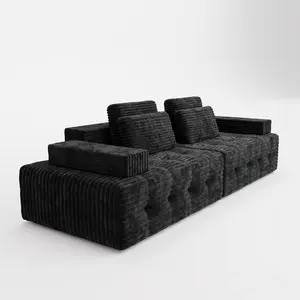 Modern Modular Sectional Sofa Boneless Couches for Living Room with Oversized Chaise Deep Seat High-Density Memory Foam No Assembly Required 2 Packages Shipping