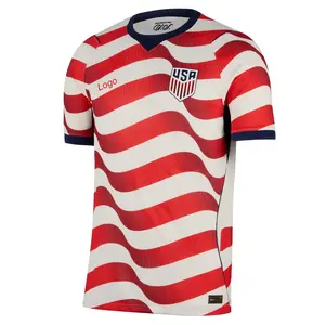 USMNT 2026 Stripes Match Jersey – Official USA Soccer Team Shirt – Patriotic Red White Blue Football Jersey – Men's USA National Team Fan Apparel