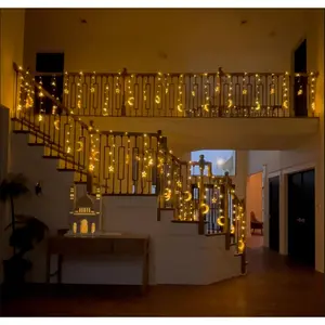 Moon & Star String Lights (indoor & outdoor) – Warm Fairy Lights for Bedroom, Balcony, Ramadan Decor, Wedding & Outdoor Garden Lighting
