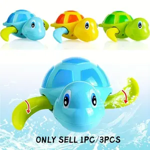 Wind-Up Swimming Turtle - A fun bath toy, Entertainment, designed for family playtime in the Bathroom. Features a smooth shell surface with cute patterns, easy winding for little hands, and steady swimming motion. Ideal for family bathtub bathing