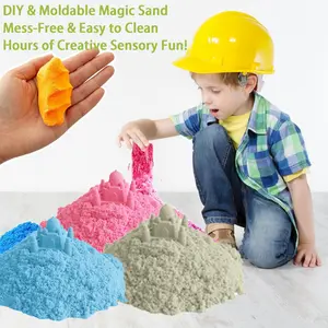 Kids DIY Space Sand Sensory Toy Set | 1000g/2000g Magic Moldable Play Sand with 39/49/108pcs Molds & Tools | Non-Toxic Colorful DIY Sand for Boys Girls, Great for Sensory Play & Creative Activities Mold Kits