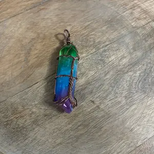 Wire Wrapped Quartz Crystal Fully Energized by the Full moon on Feb. 24th 2024