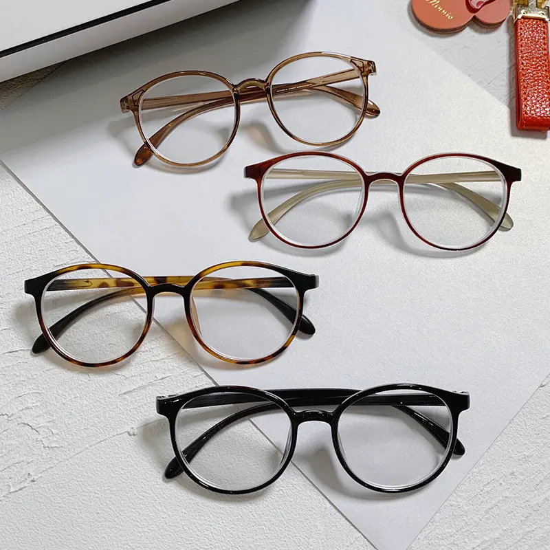 4 Pairs Anti Blue Light Computer Glasses - Round Frame Eyewear for Women Men, Optical Spectacle Blocks Blue Light, Blue Light Blocking Lens