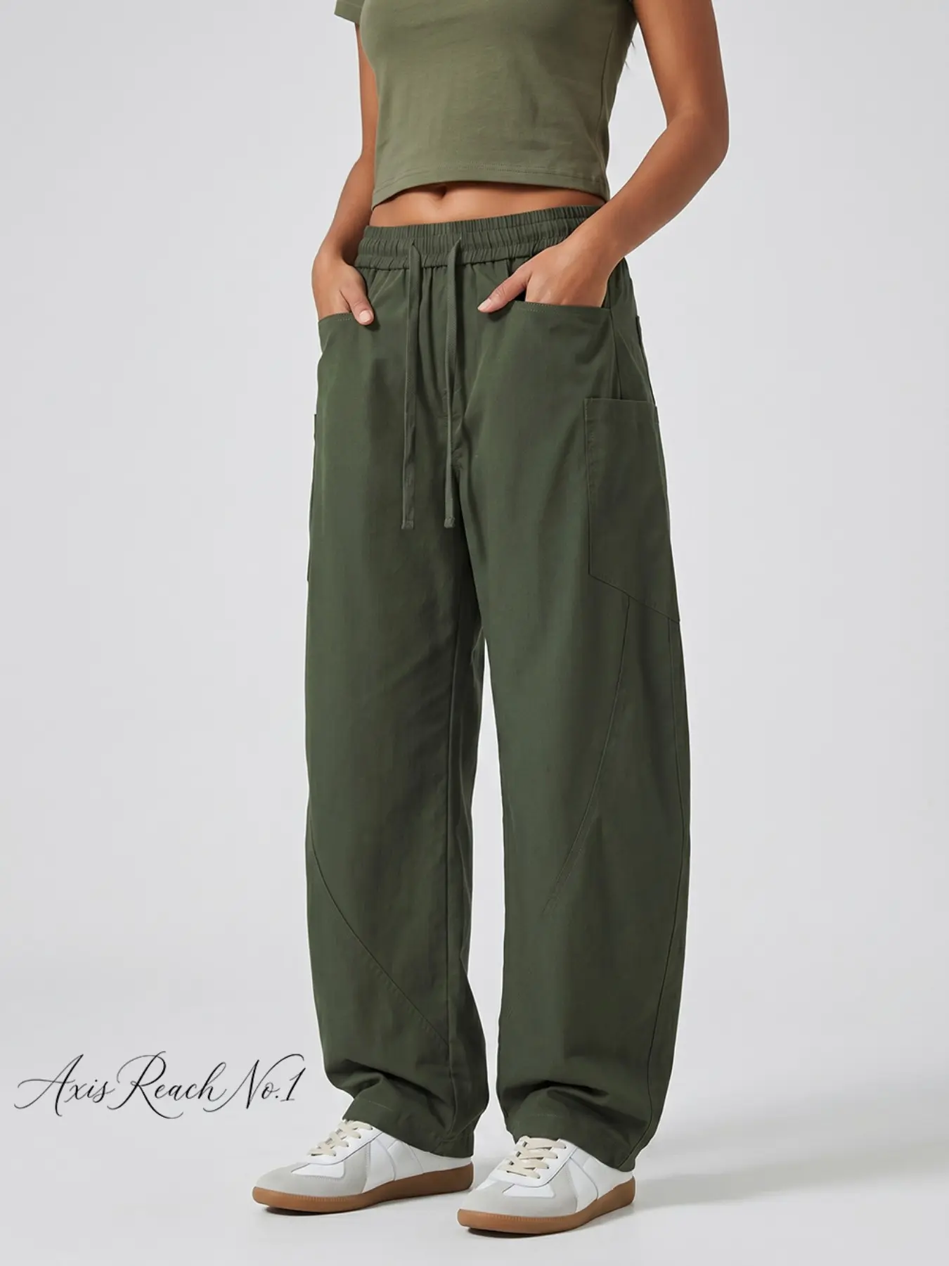 A1 Women's Y2K Baggy Parachute Pants High Waisted Drawstring Wide Barrel Leg Cargo Trousers Bottoms Lightweight Summer Casual Streetwear Lounge Dance Athletic