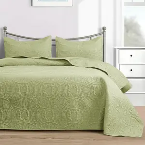 Lightweight Bedspread All Season Comfort - Quilted Coverlet Bedding Set - Oversized Breathable Bed Cover Quilt - Reversible Microfiber Bedspread