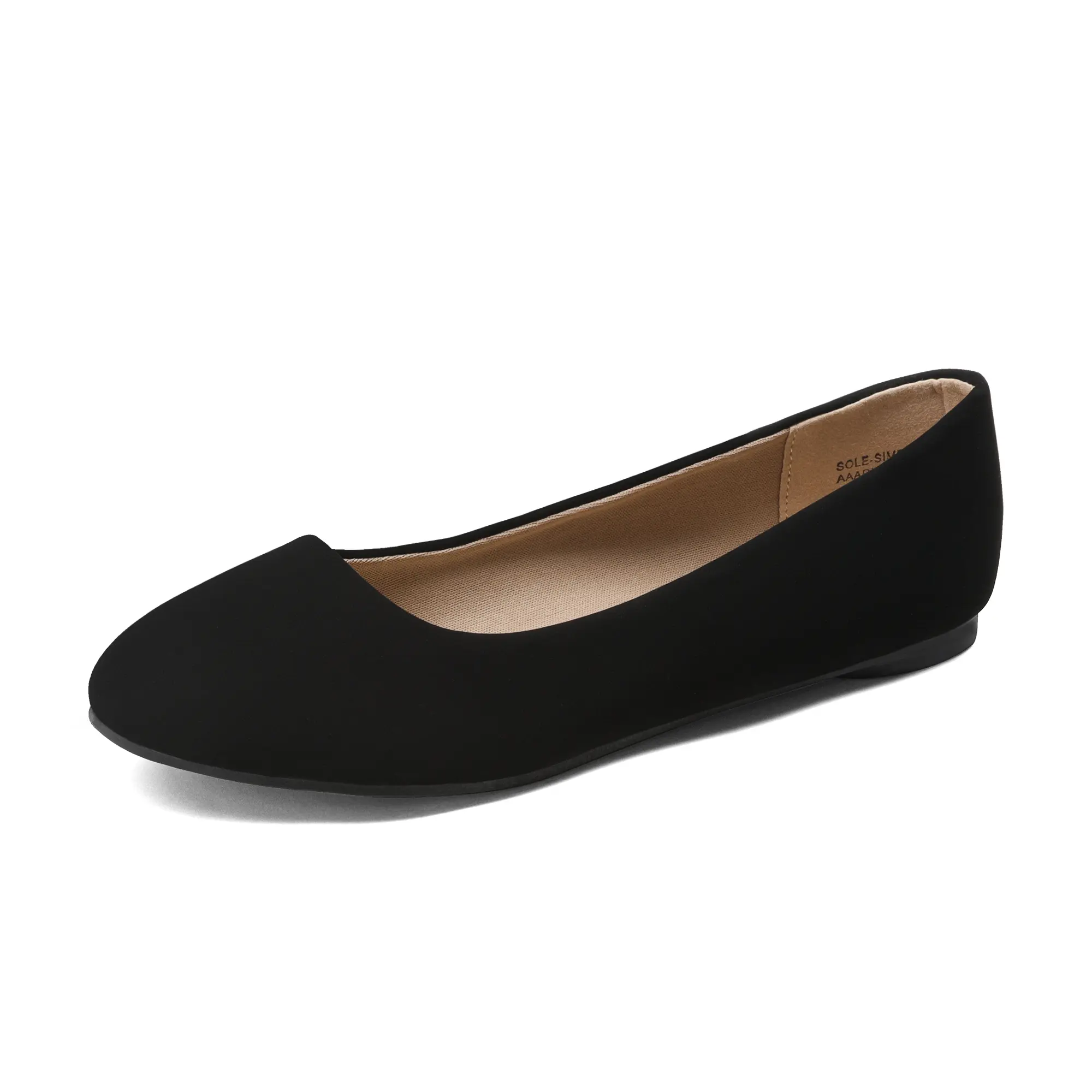 DREAM PAIRS Women's Wide Width Low-Profile No-Lace Sparkly Classic Ballerina Flats - Comfortable Soft Footwear with Rubber Sole, Low-Profile Ballet Flats, No-Lace Ballet Flats