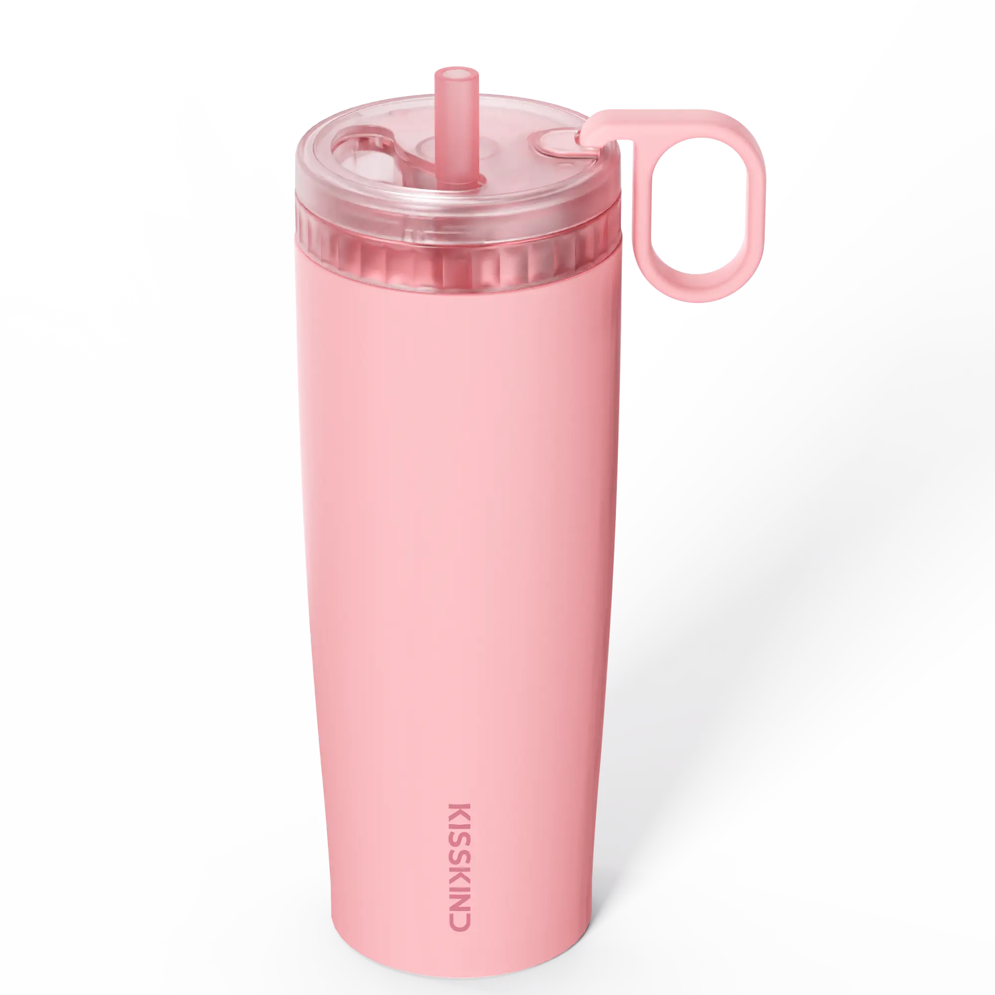 KISSKIND Iced Coffee Tumbler 20/24oz | Leakproof Lock Lid + Hidden Straw | Ceramic-Lined Stainless Steel Cup for Commute