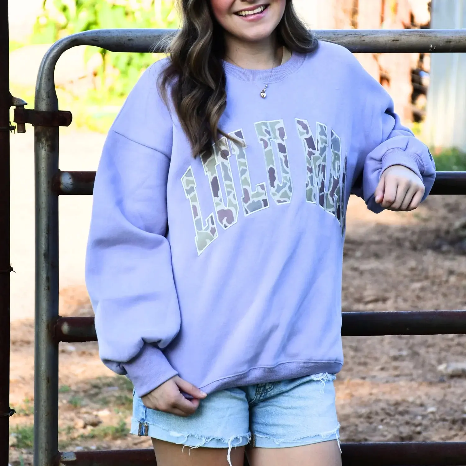 Lulu Mac lavender camo sweatshirt