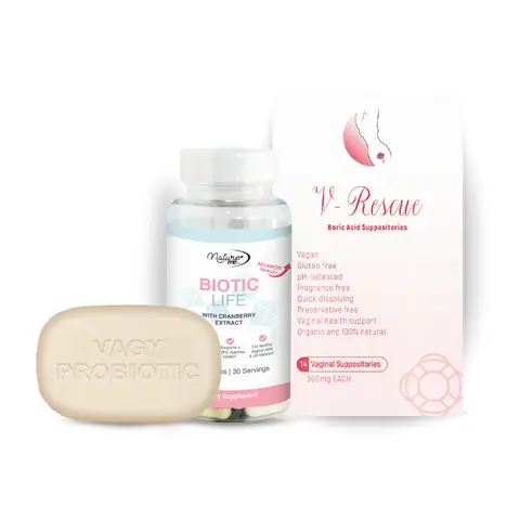 V-Balance Essential Intimate Wash Bundle - Probiotic Cleansing Solutions, Foam Cleanser, Gentle Nourishing Daily Formula for Sensitive Needs, Balances pH, Orange Aroma