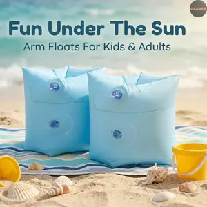 Inflatable Arm Floaties for Kids & Adults, Portable Swim Arm Bands, Water Wings Buoyancy Aid, Foldable Lightweight Swimming Trainer, Swimming Pool, Pool Floaters