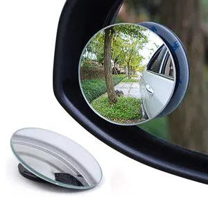 HD Glass Frameless Blind Spot Mirror, 360° Rotatable Wide Angle Convex Rear View Mirror for Car Reversing & Lane Change