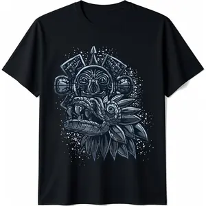 100% cotton Aztec God Quetzalcoatl Cool Snake Dragon Inca Maya Gift Idea T-Shirt