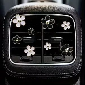 Multiple Car Air Freshener Alloy Daisy Design Vent Clip, Car Outlet Decorative Clip, Car Interior Accessories, Car Accessory, No Scent Included