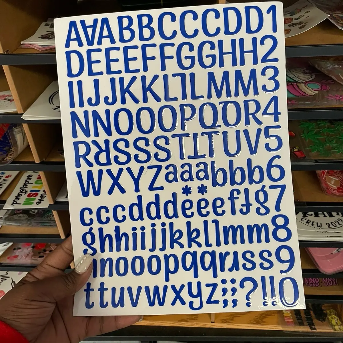 Blue Alphabet Letter UV DTF WRAP