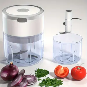 Electric Garlic Chopper, USB Rechargeable Mini Chopper, Powerful Small Food Processor, Blender to Vegetable, Wireless Food Chopper for Ginger, Chili, Fruit, Meat, etc（250ML）